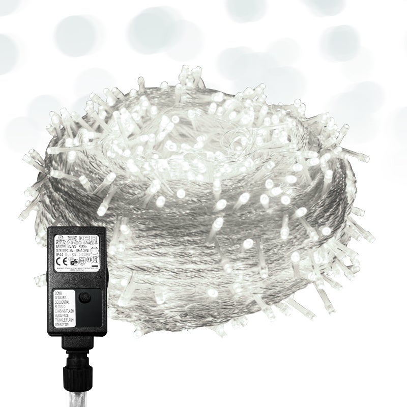 10M 100 diod LED String Lights Cool White 8 trybów światła Garden Party Decoration Oświetlenie wewnętrzne