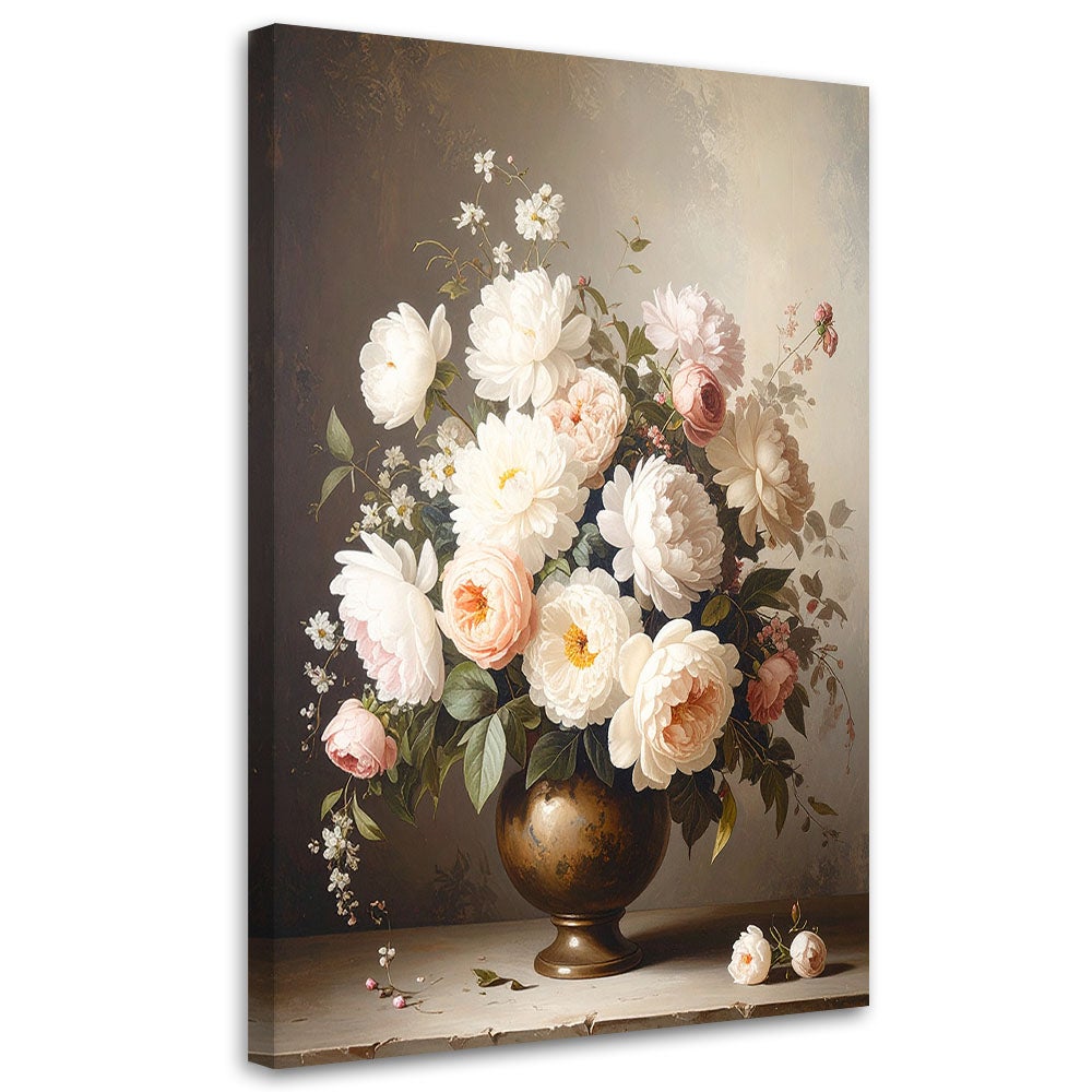 Obraz do salonu sypialni biura kuchni, Piwonie w wazonie bukiet 80x120