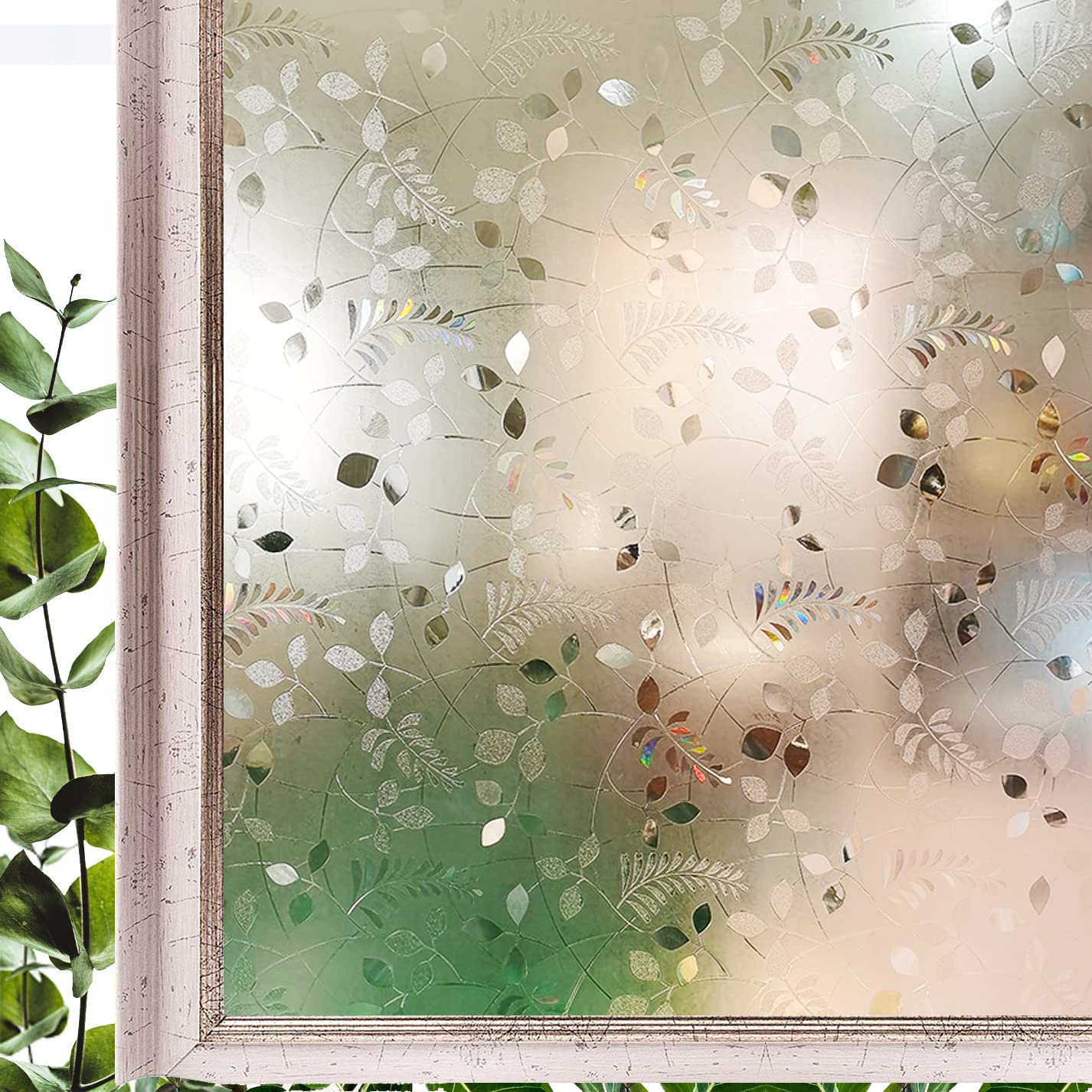 Film Pour Fenêtre Statique Motif Terrazzo - Confidentialité Vitrail 24x36 Pouces - Neuf