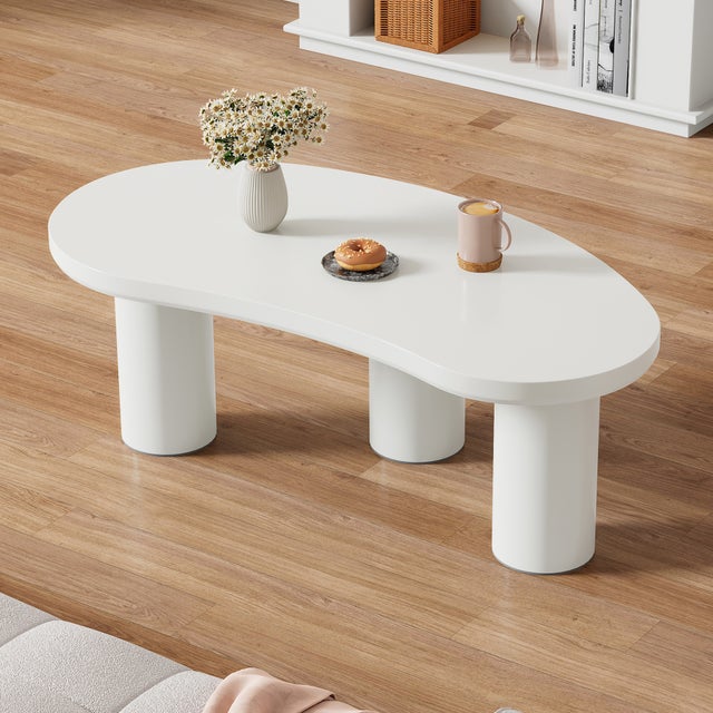 Table Basse Ronde Bleu Marine 75 Cm De Diamètre - Plateau MDF, Pieds En Hêtre Massif - Style Scandinave Pour Salon, Chambre
