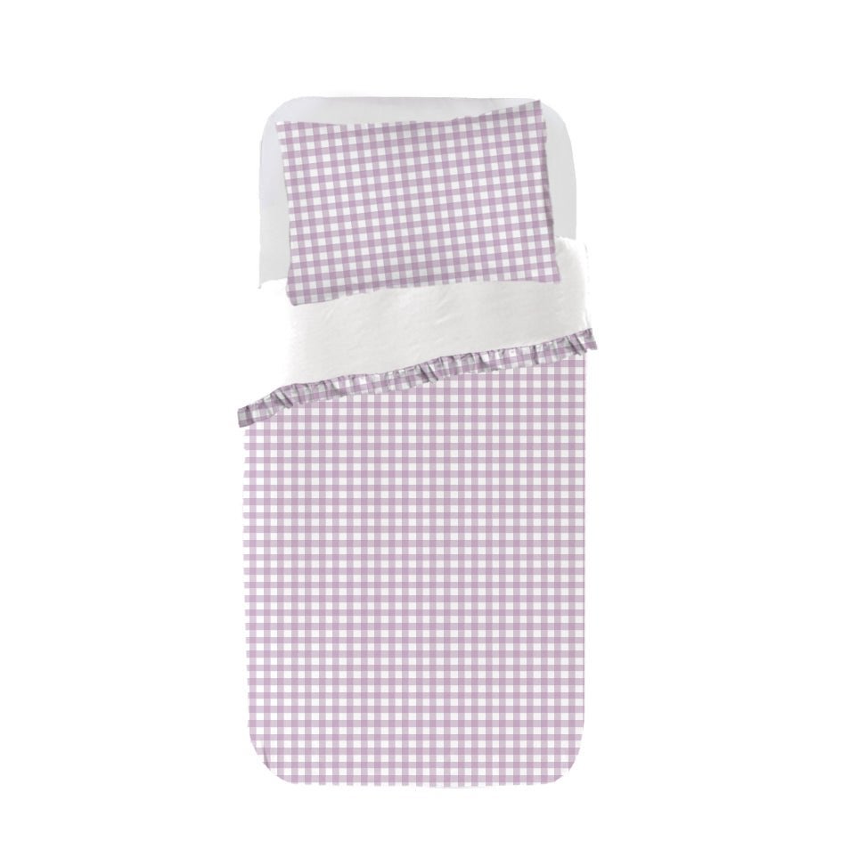 Copriumino Vichy con Volante Malva LIlla - 2