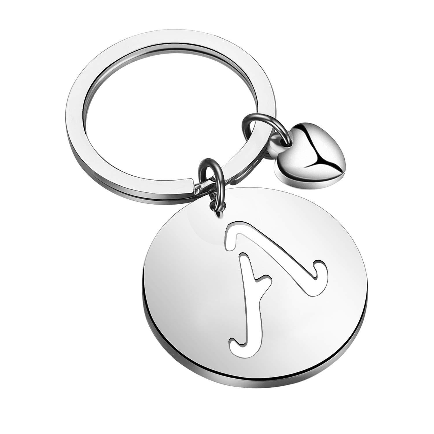 Stainless Steel Keychain Initial Alphabet Keyring Modello 1 | Leroy Merlin