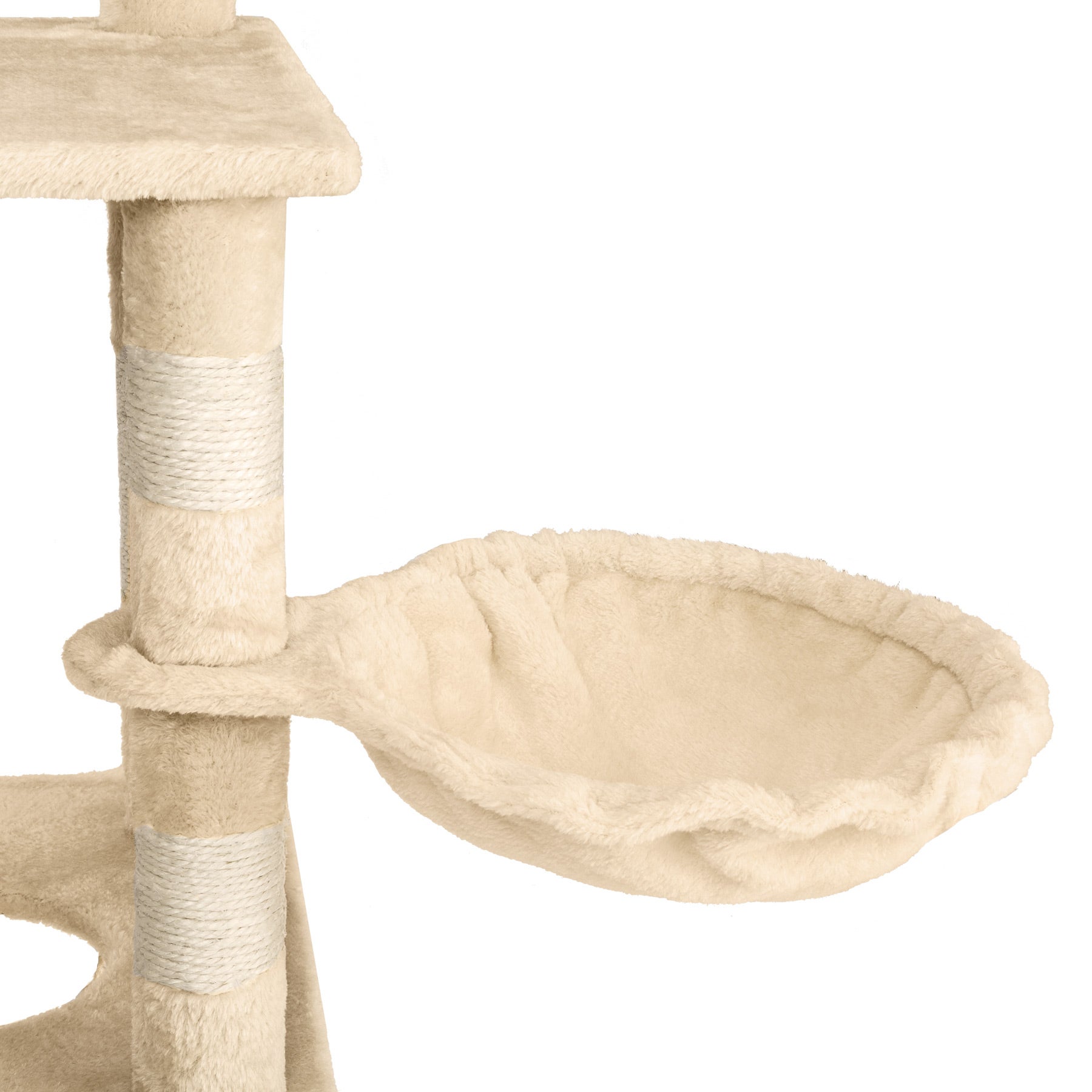 Arbre à chat en sisal avec griffoir, cordelette de jeu, hamac et système anti-basculement 86 x 49 x 141 cm TECTAKE - 7