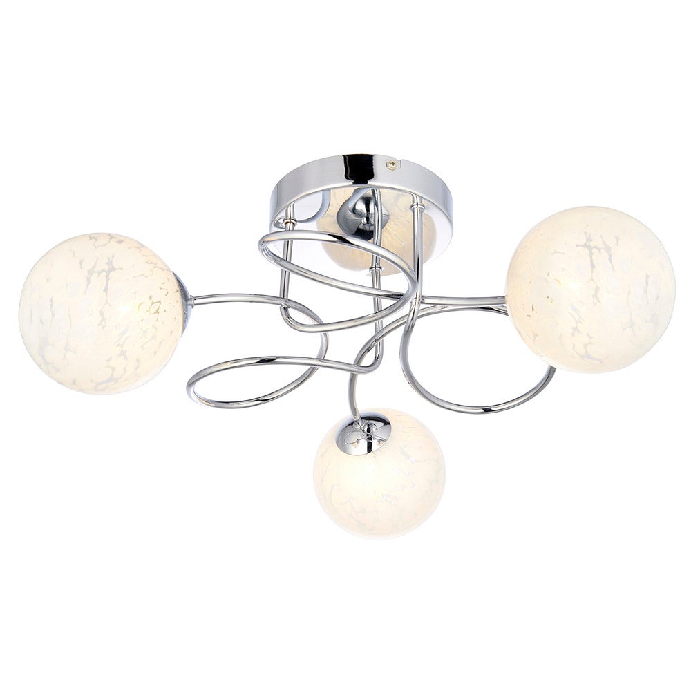 Lampa wisząca DELOS chromowana-biała 3xG9x15W metal wym:18x60x60cm IP20 Endon