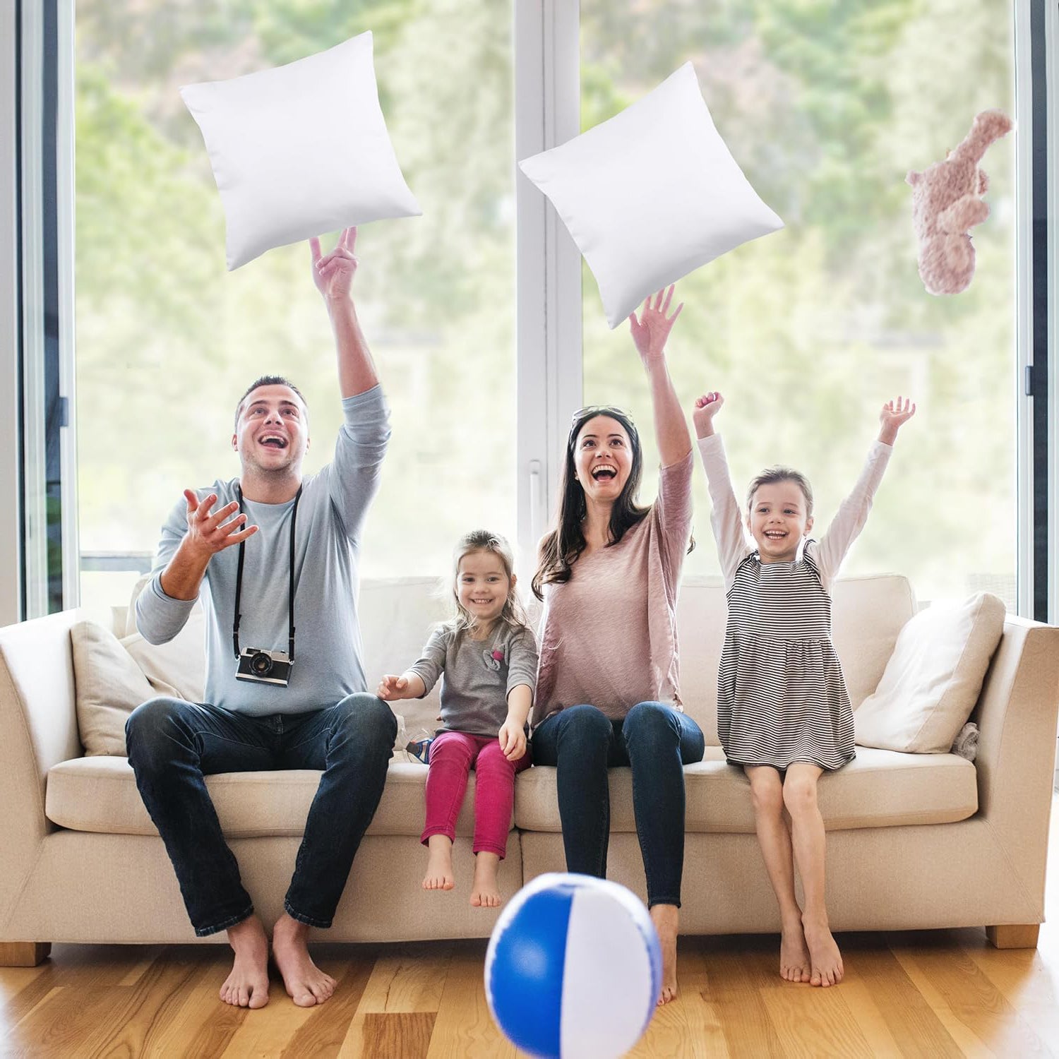 Relleno de Cojín Fibra Hueca Siliconada Antialérgico - Cojines Sofá con Relleno Incluido, Almohada Sofá y Cojines para Cama - 45X45 1 Unidad - 5