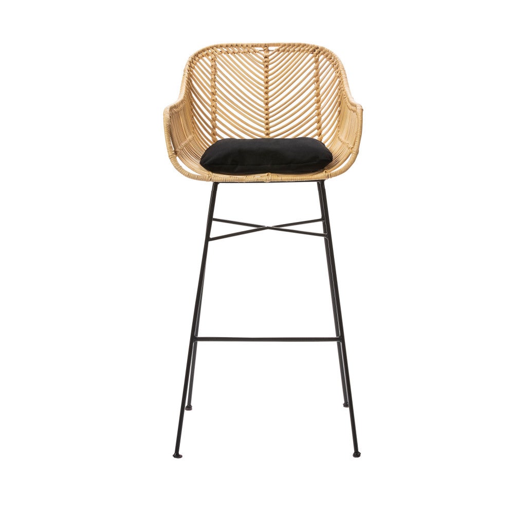 Nunuhai - Lot de 2 tabourets de bar en rotin H76cm - Naturel - 3