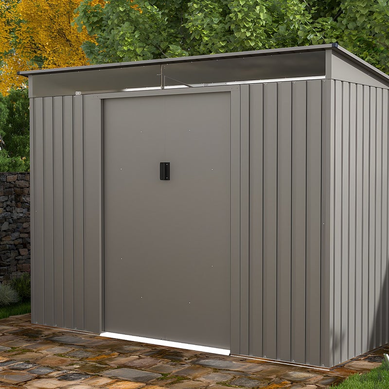 Wiata ogrodowa FOLCO ze stali galwanizowanej, z przezroczystymi świetlikami – 3,24 m²