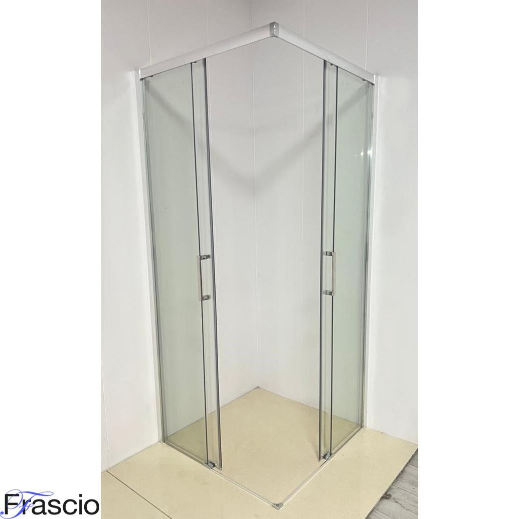 Paroi de douche 90x90 cm ouverture d'angle avec entrée facile hauteur 200 cm en verre trempé - FRASCIO - 5