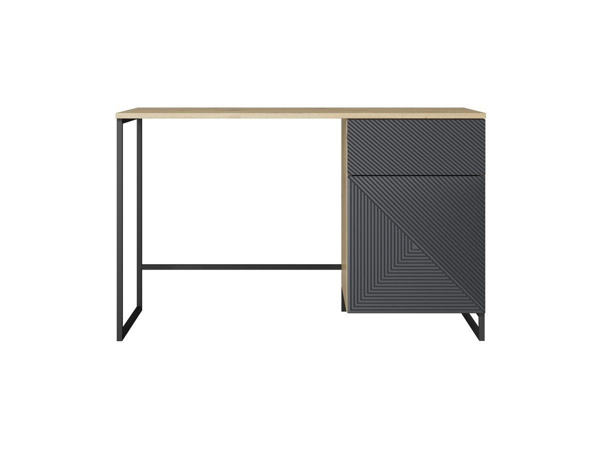 Merlin Alice Bureau 1 porte et 1 tiroir ALICE pieds en métal BOBOCHIC Gris foncé ...