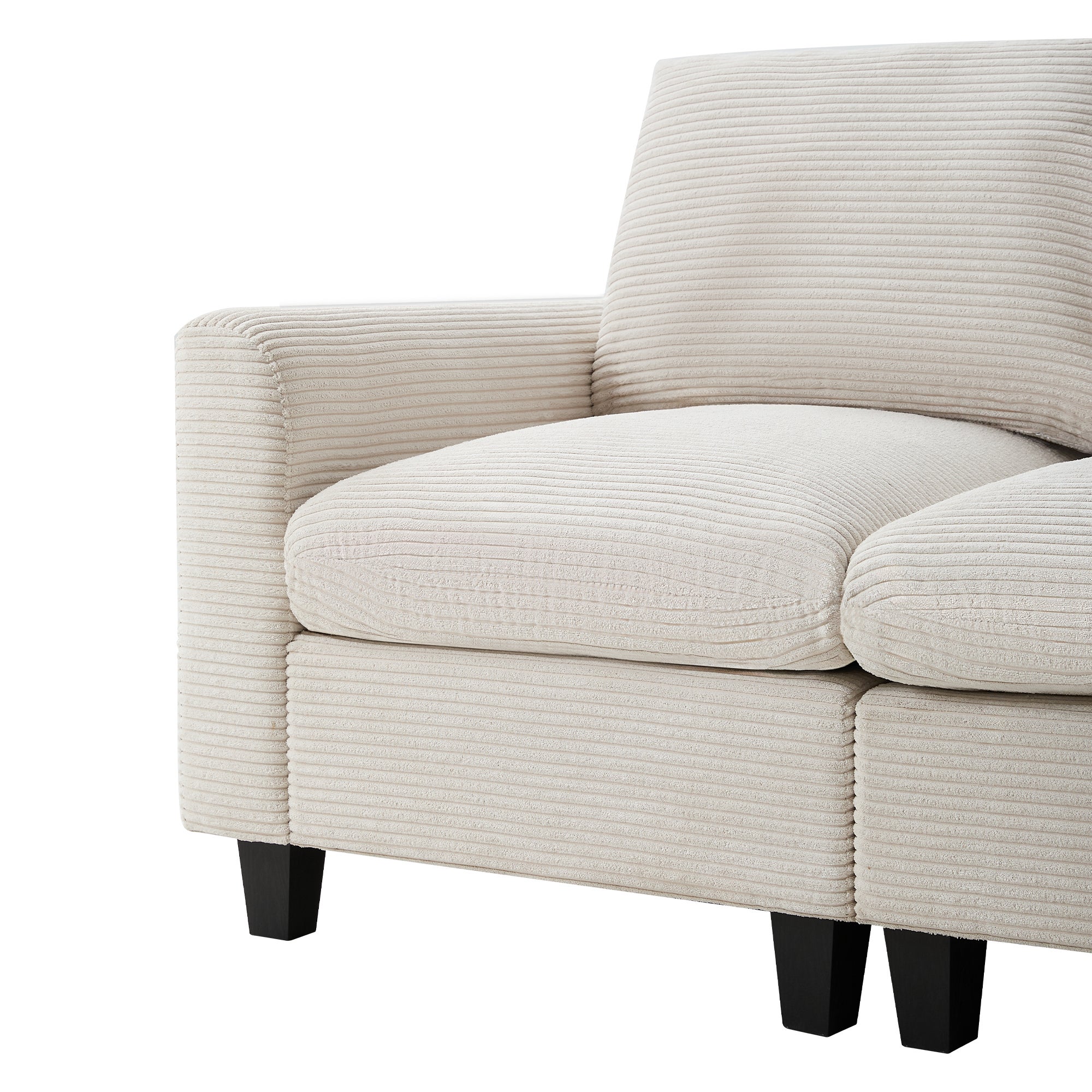Nowoczesna sofa - z konsolą - 2 uchwyty na kubki - port ładowania USB - kieszenie na podłokietnikach - z poduszkami - beżowa - 9