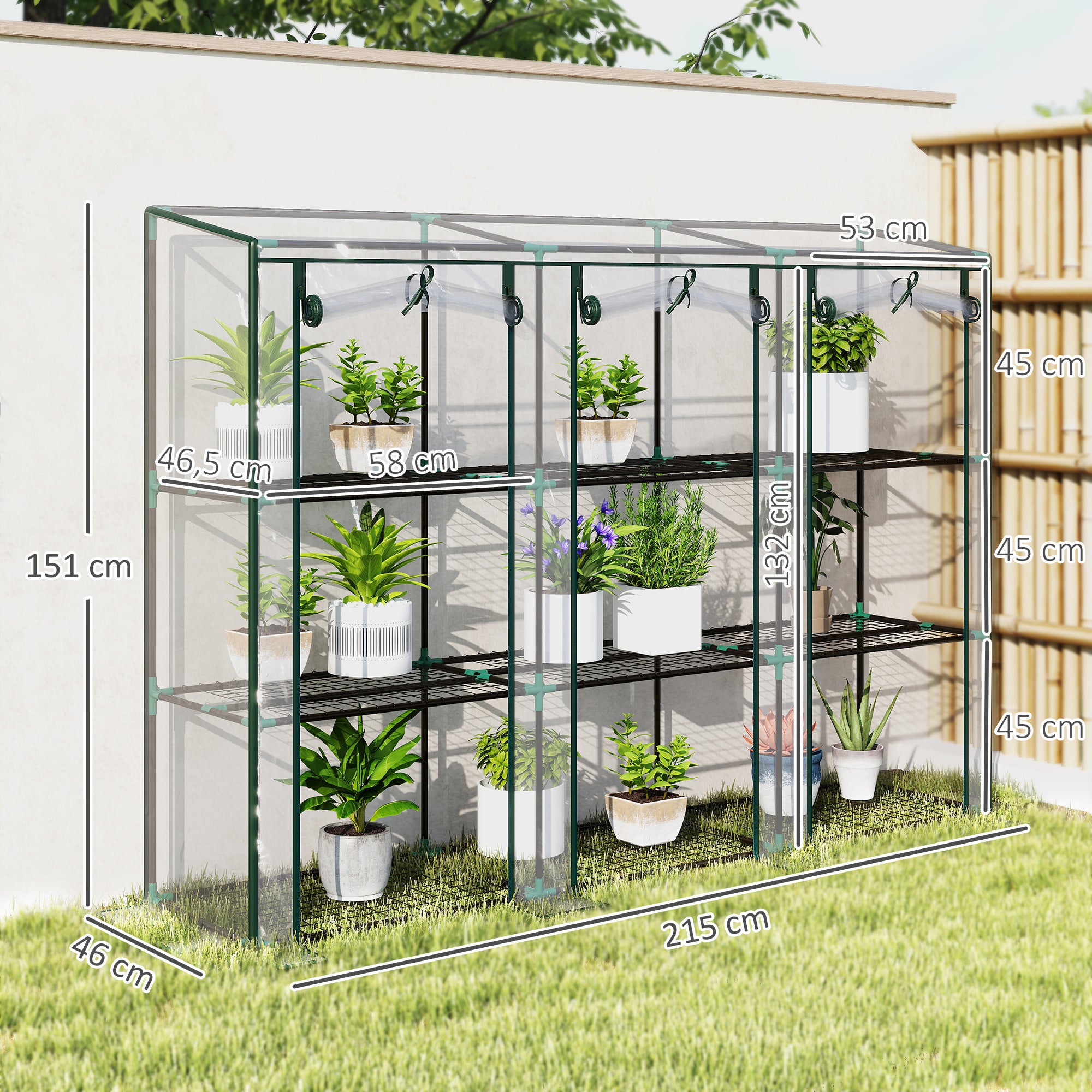 Serre de jardin acier PVC Outsunny 3 niveaux - 3