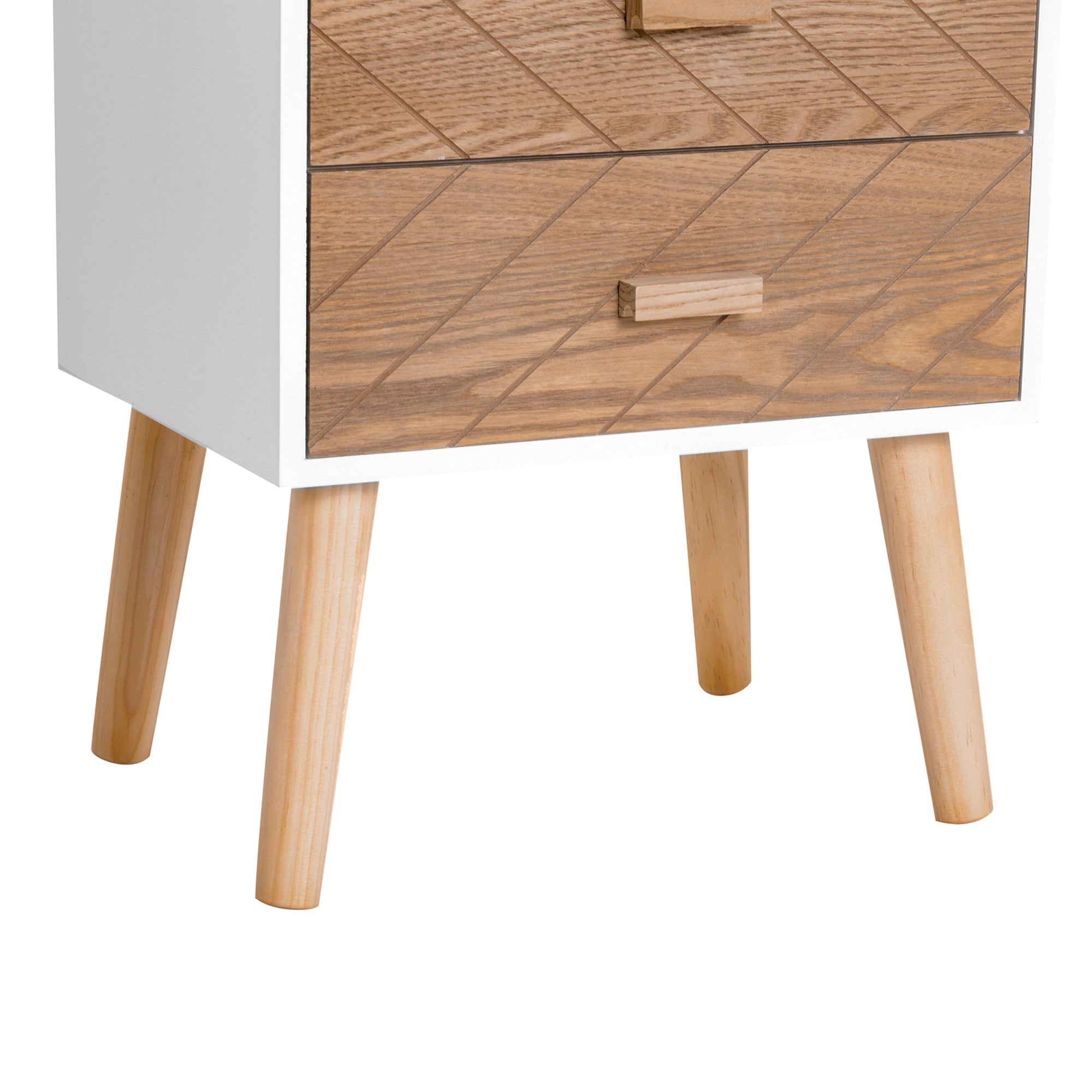 Mesita de noche Homcom blanco 40x30x75 cm MDF y madera maciza - 4