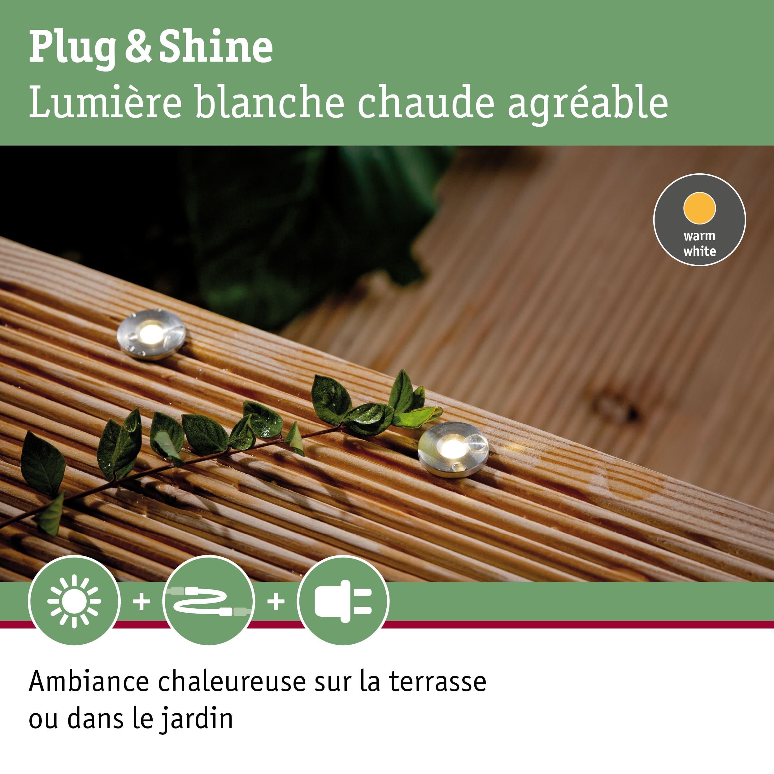 Plug & Shine Encastré de sol LED MicroPen II Kit d'extension IP67 3000K 5x0,2W Argent - 6