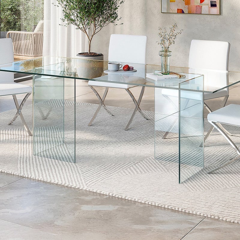 Stół do jadalni COLEDON - Dla 8 osób - Szkło hartowane