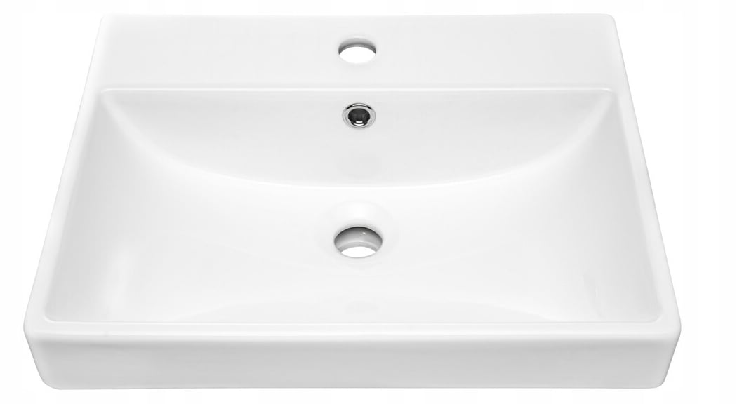 Umywalka meblowa RITA 60 cm biała połysk ceramika prostokątna