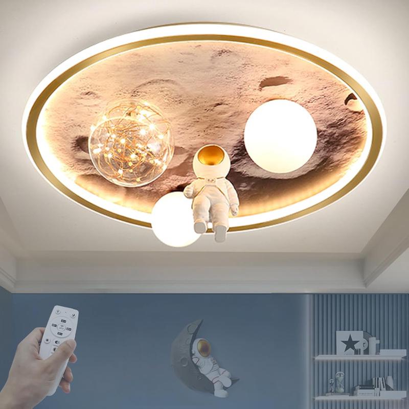 HUSHUI Plafonnier Miniature pour Maison de Poupée, Modèle LED, Lampe Ronde pour Décoration de Chambre d'enfants, échelle 1:12, Métal, 1 unité