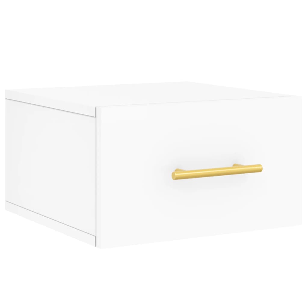 Mesita de noche de pared，Mesilla de noche flotante blanco 35x35x20 cm CFW86689 - 2