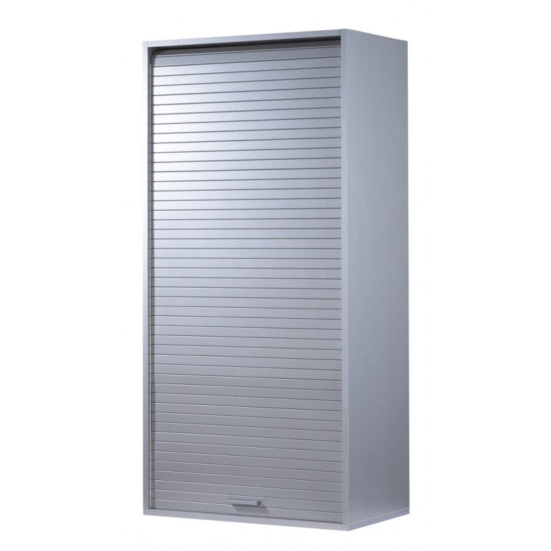 Armoire de cuisine large à rideau gris Couna L 60 x H 124 cm - 2