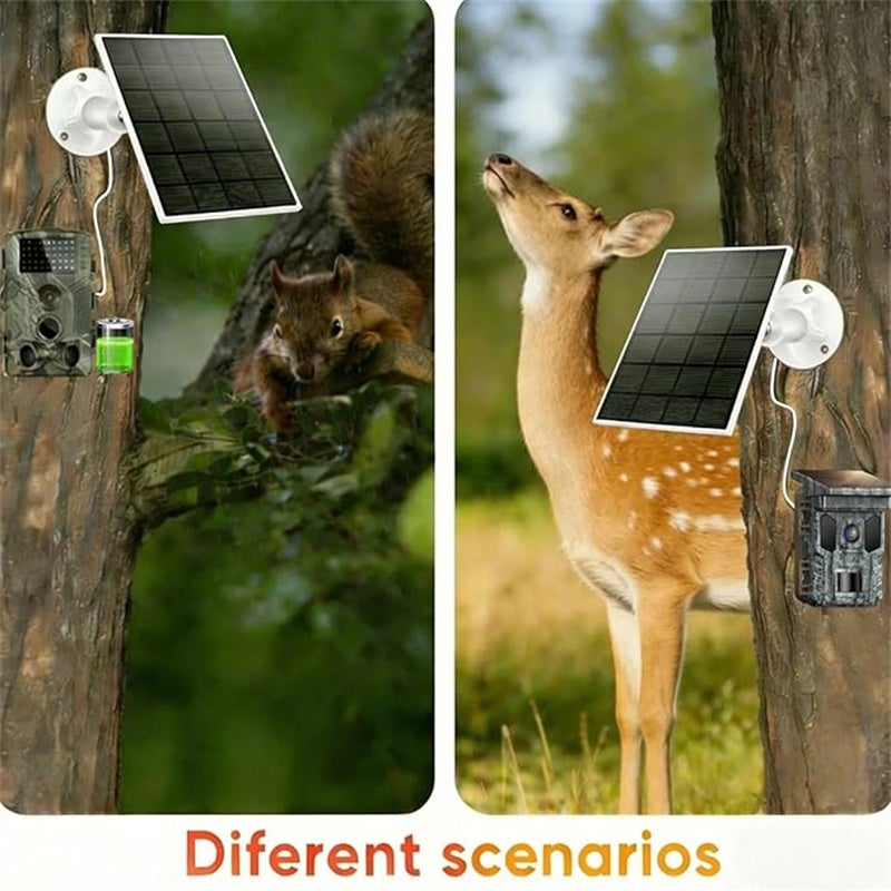 Panneaux solaires pour caméras de sécurité, chargeur solaire extérieur 3 W, étanche à l'eau, compatible avec les caméras à batterie - QWINERN - 4