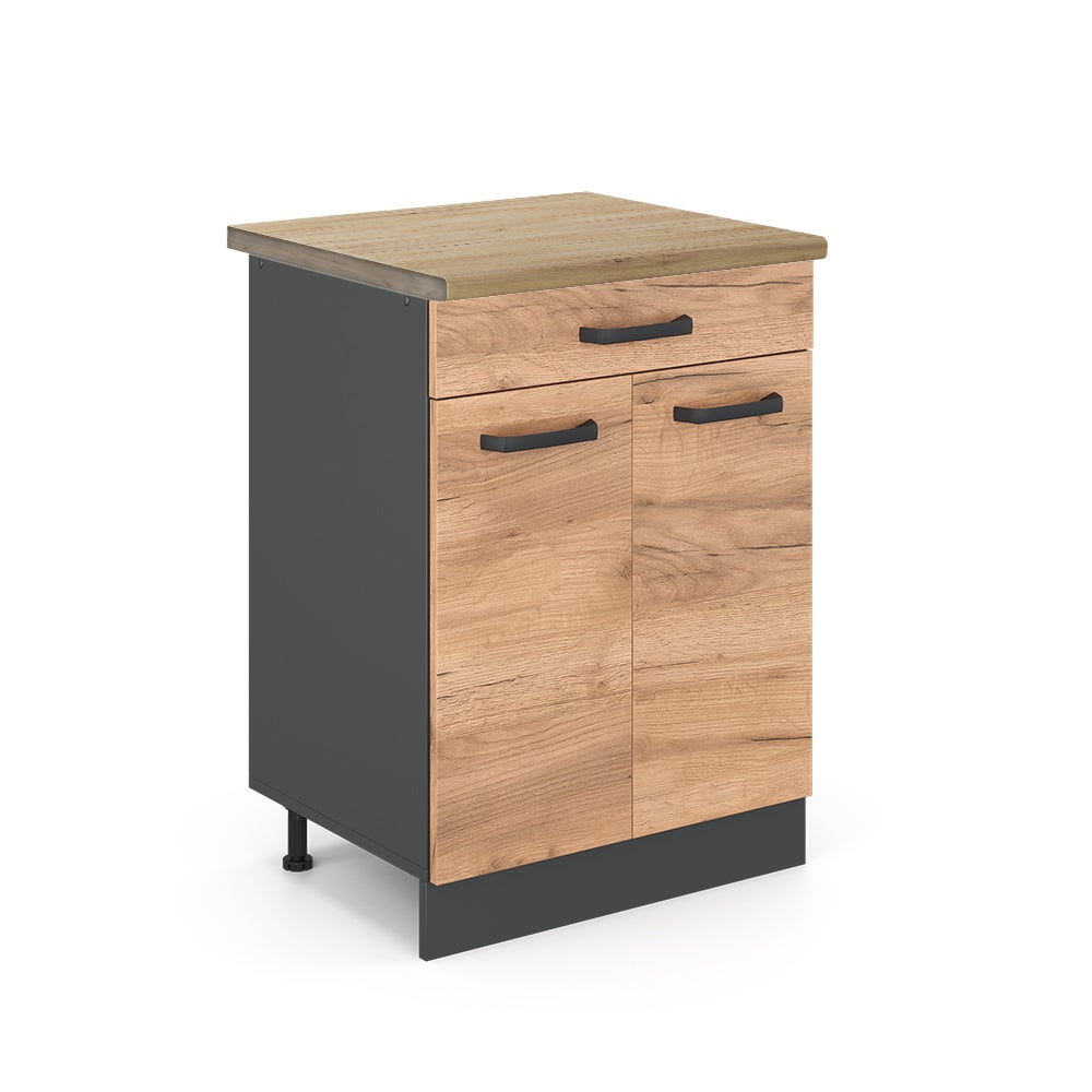 Vicco Szafka dolna do kuchni R-Line, Złoty dąb energetyczny, 60 cm , AP Oak