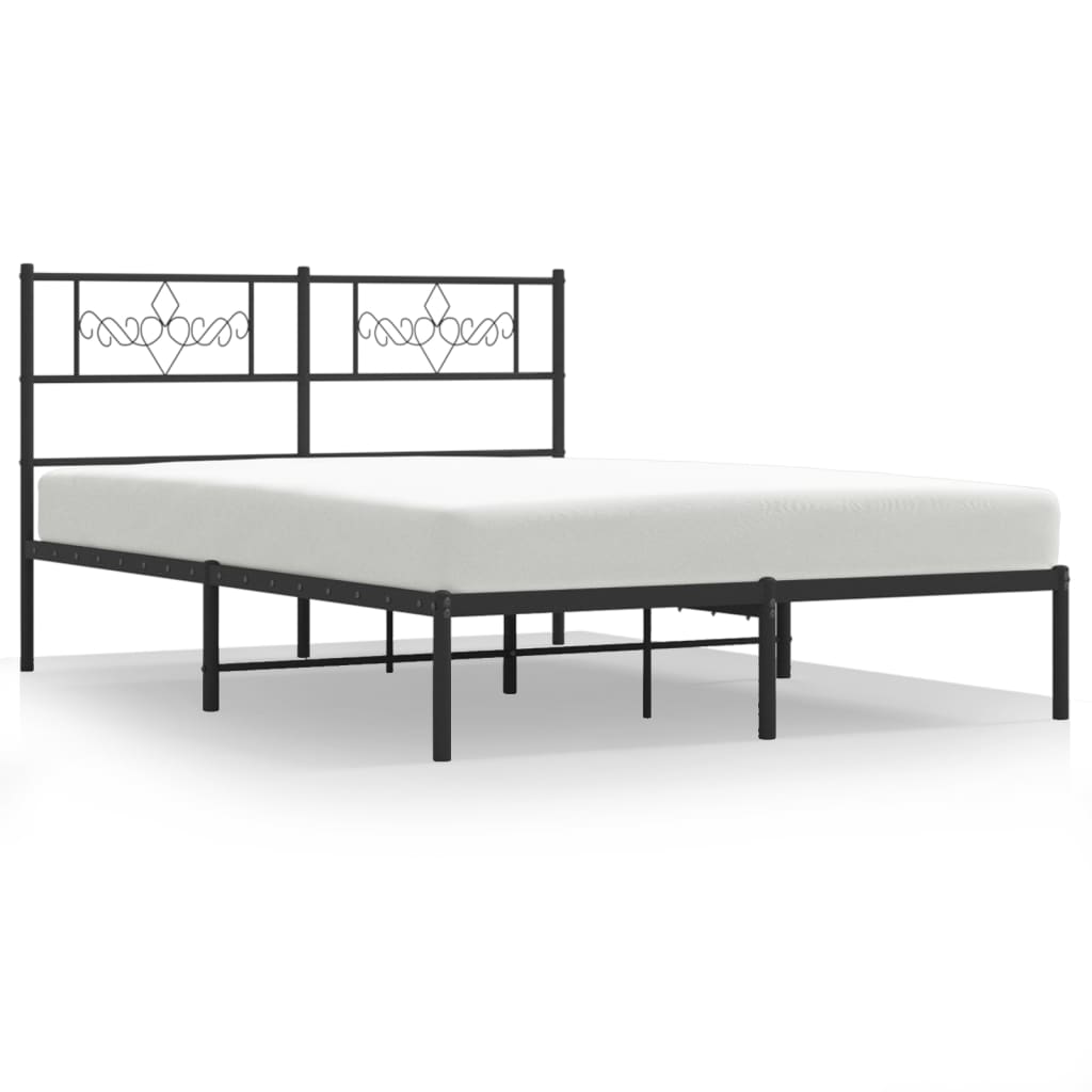 Łóżko Metalowe Czarne Rama Łóżka Ze Stelażem Do Sypialni Pokoju 120x200 cm