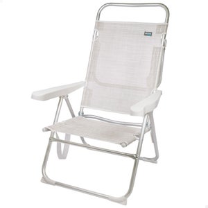 Chaise De Plage Pliante AKTIVE - Accoudoirs Fixes, Stabilisateurs Anti-bascule, Poignée De Transport, Bleue (48x50x88 Cm)