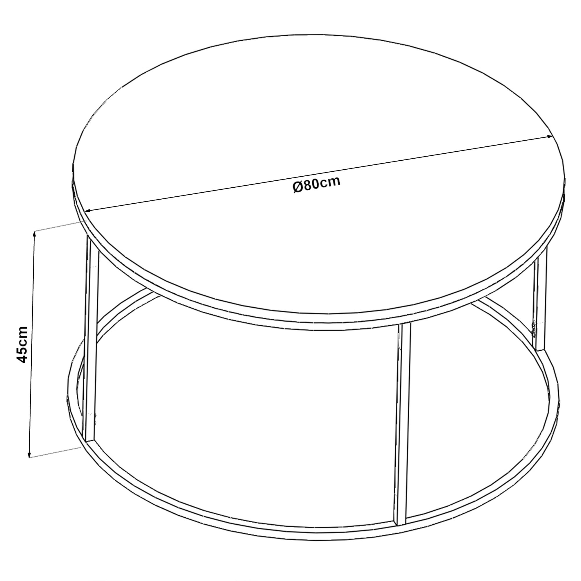 Tavolino rotondo da salotto con tavolino da caffè, Tavolo Tavolino Basso Nesting piccolo rotondo per salotto arredamento moderno mobili per casa e ufficio accenti impilabili