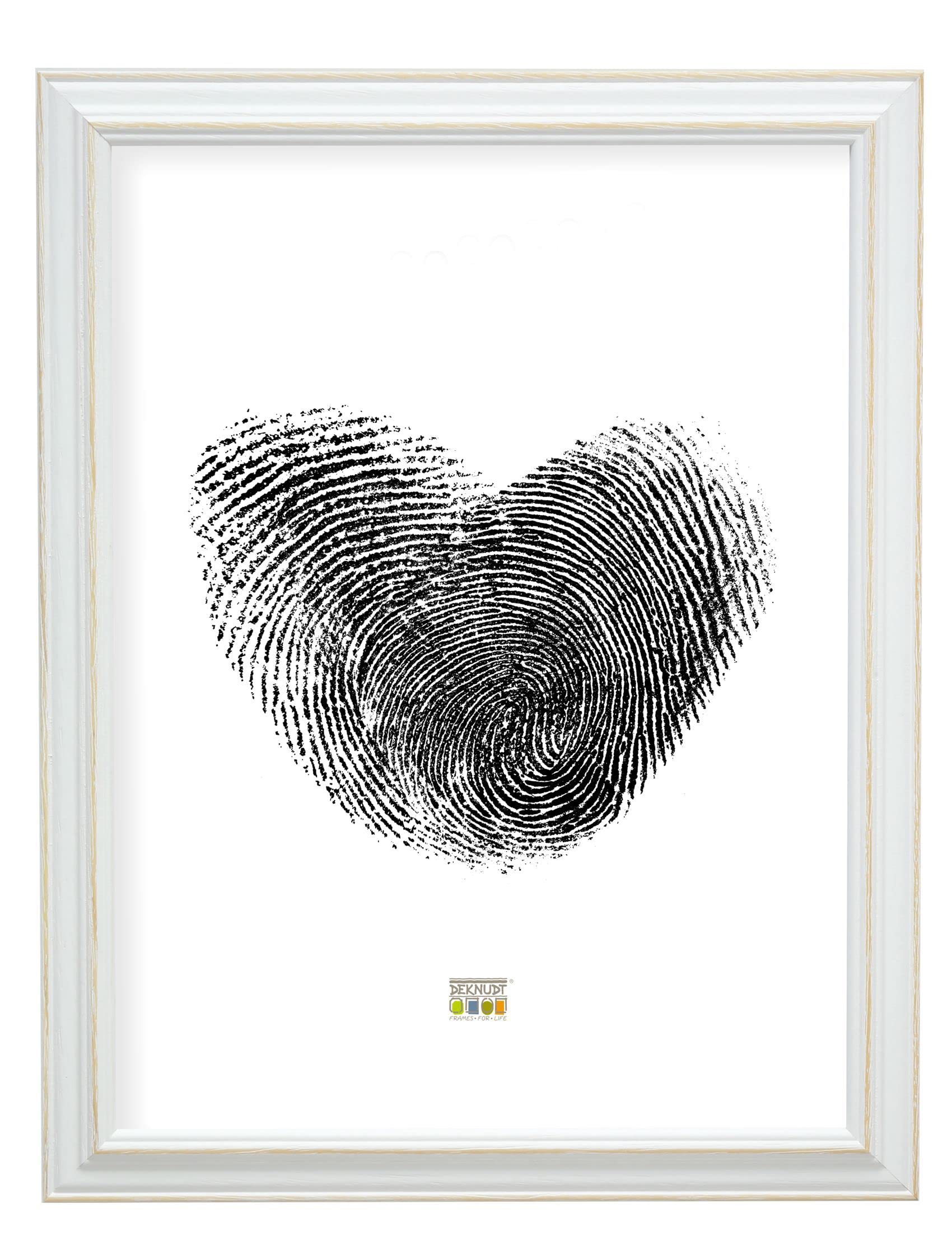 Deknudt Frames Cornice portafoto con passepartout per 2 Foto 10 x 15 cm, Colore Rovere, Legno Chiaro, Legno MDF, Multistrato, incollaggio, 18 x 39,5 cm, S66KD2, 10 x 15 cm