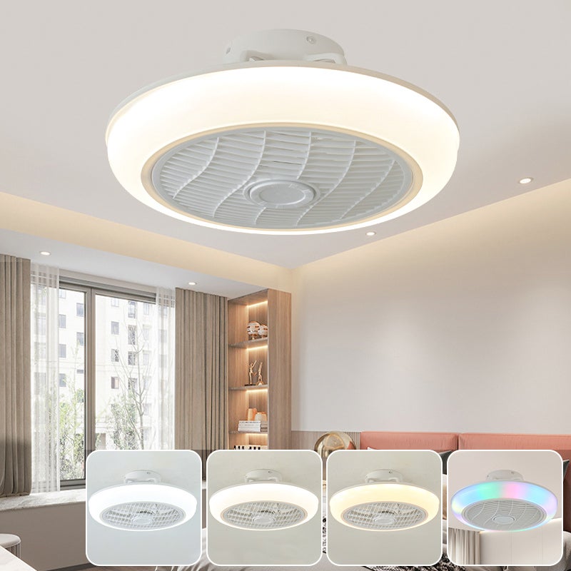 RGB Ventilateur De Plafond Avec Telecommande Et Lumiere Modern Silencieux Lustre Ventilateur