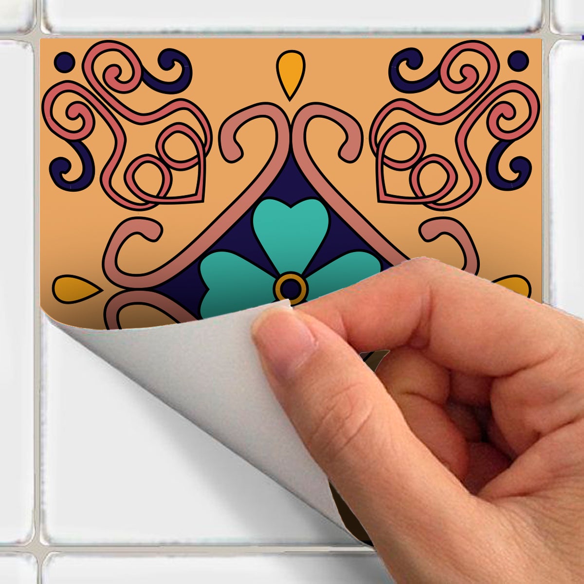 Sticker Mural Carrelage adhésif Cuisine Salle de Bain - 16 STICKERS CARRELAGES AZULEJOS ORNEMENTS ARTISTIQUES DESIGN - 16stickers10x10cm - 4