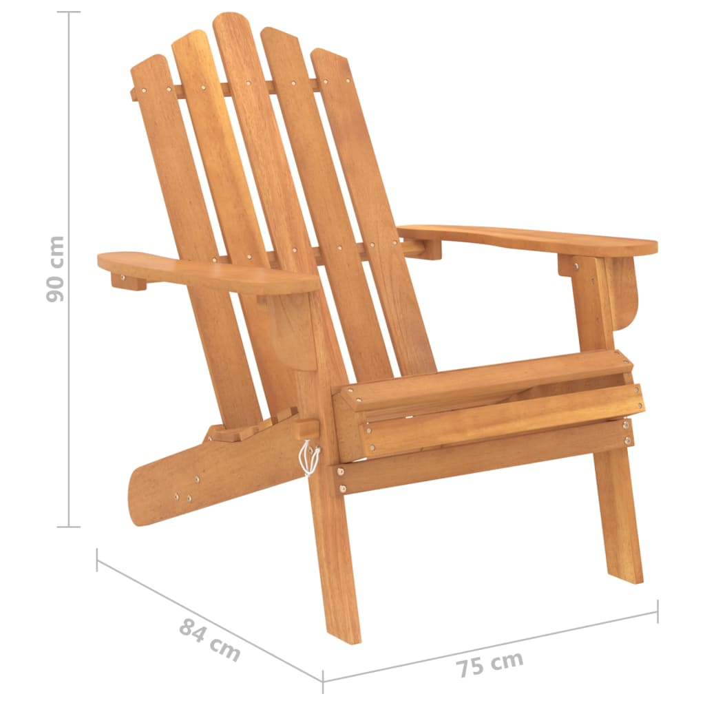Chaise de jardin sans coussin Adirondack en Bois Marron - 3