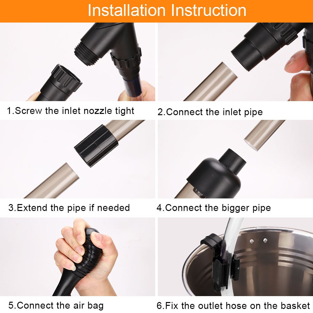 Changeur d'eau pneumatique Tube de siphon Kit de nettoyage pour ...