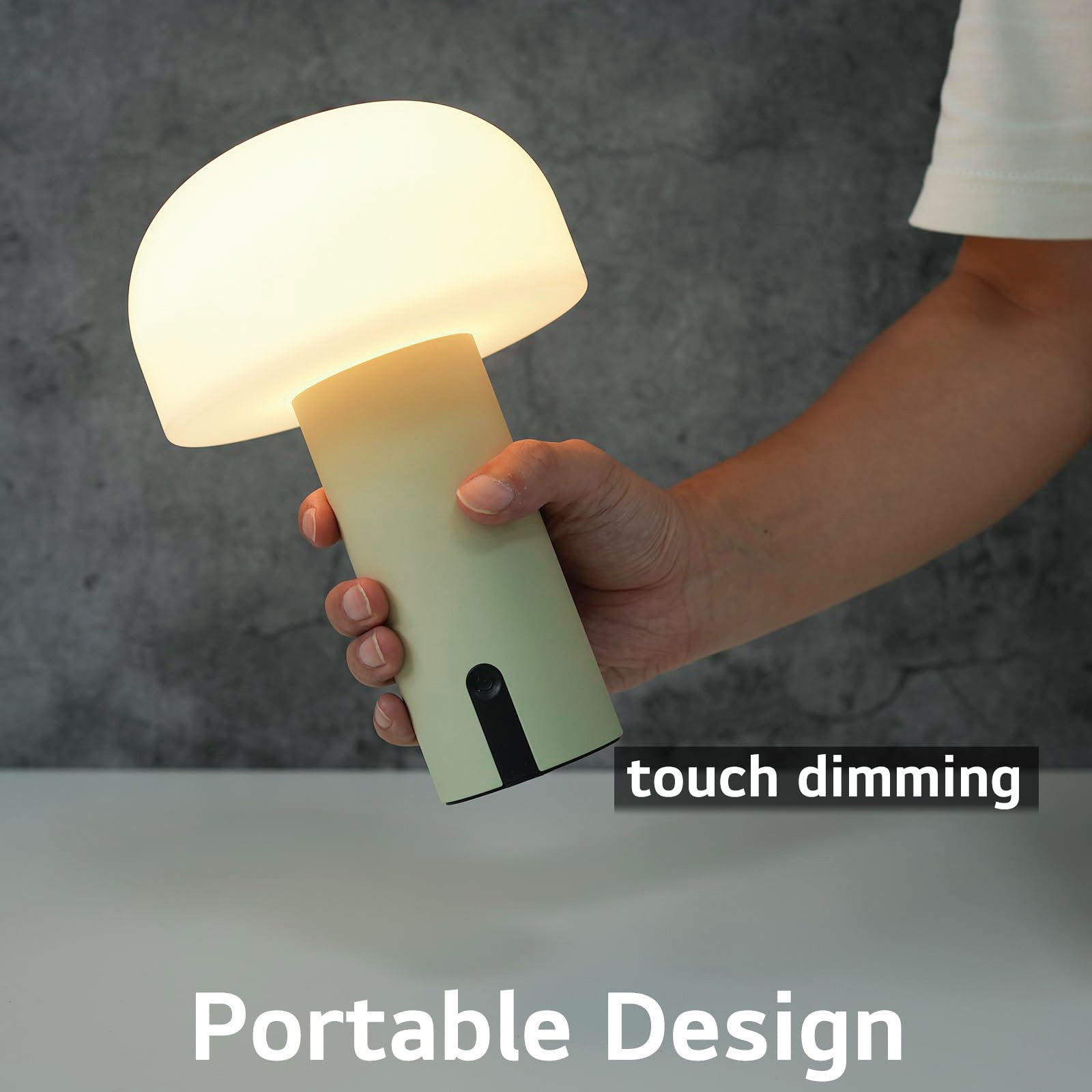 Lampe de Table champignon d'extérieur, étanche, sans fil, Rechargeable, lampe de bureau LED avec chargement USB, veilleuse à intensité variable - 6