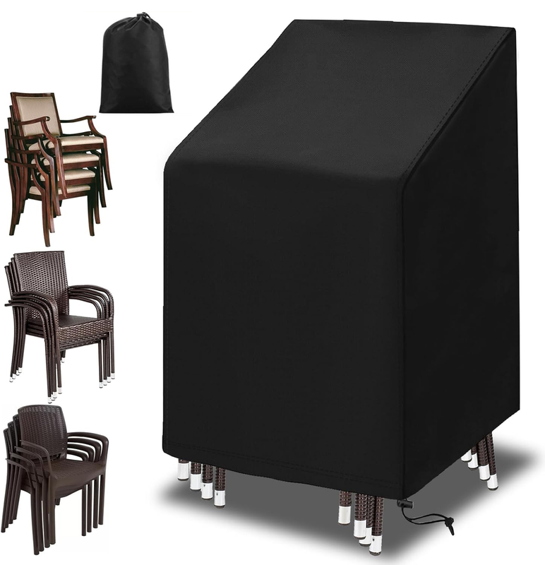 Copertura Per Sedie Da Giardino - Telo Impermeabile 210D Oxford, 64x64x70/120cm, UV Resistente - Foto 4