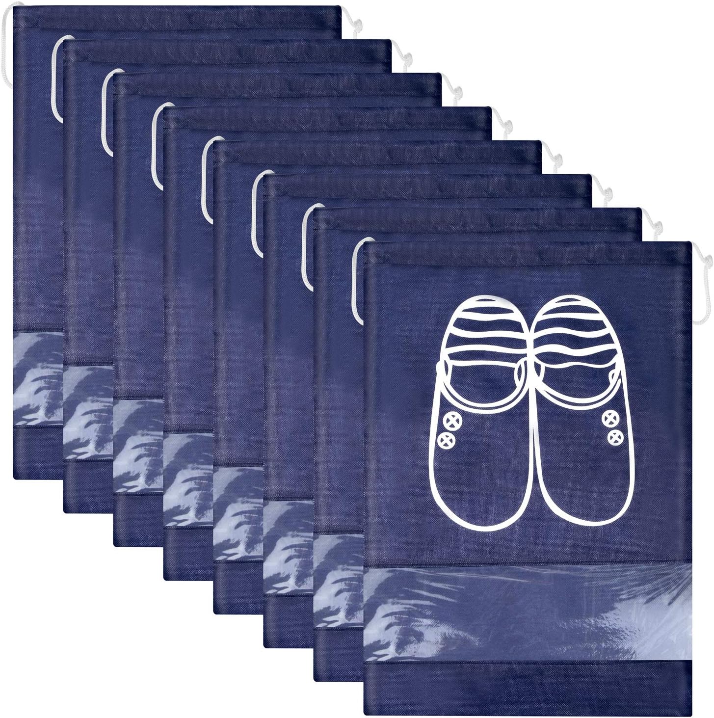 Sac Chaussures Voyage 12 Sacs à Chaussures De Voyage Noir - Imperméables Et Anti-poussière - Avec Fenêtre Transparente Housses Chaussures