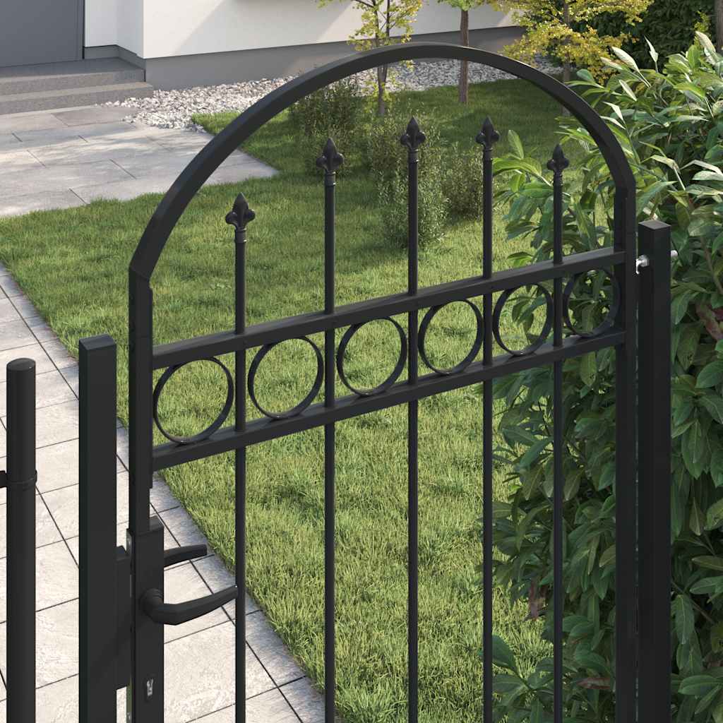 Portail de clôture ASSEN avec arc en acier 89&nbsp;x&nbsp;200&nbsp;cm noir vidaXL - 5