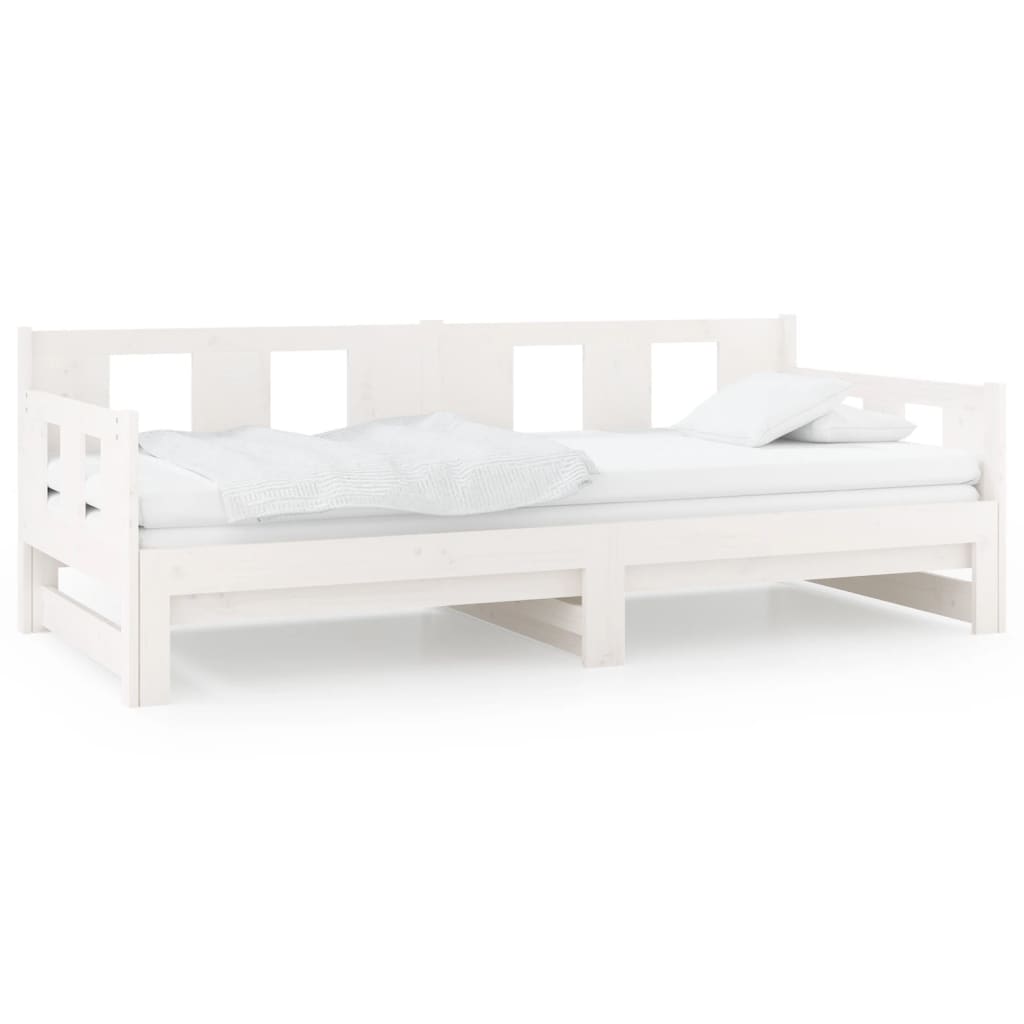 Sofá cama | cama para adultos extraíble madera maciza de pino blanco 2x(90x200) cm cfw693910