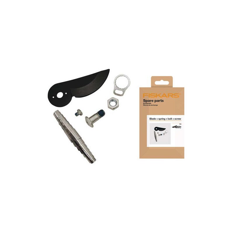 Fiskars Lama, molla, vite e anello di sicurezza originali di ricambio per forbici con lame bypass Fiskars Pro P90, Nero, 1026278