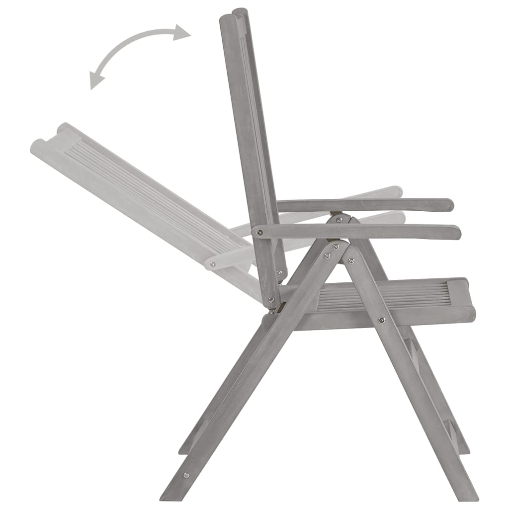 Chaise de jardin avec coussin Maison Exclusive en bois Gris - 5