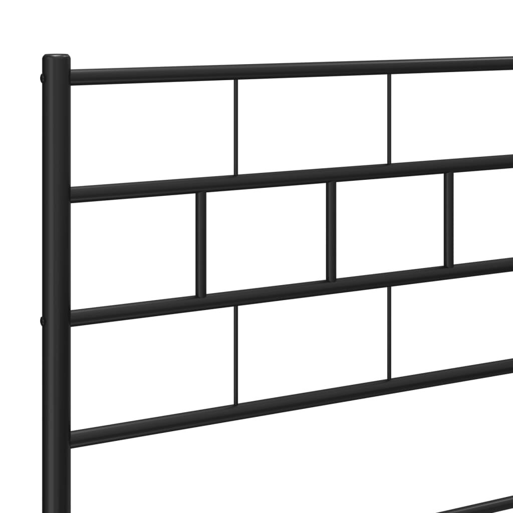 Estructura cama sin colchón con cabecero metal negro 140x200 cm vidaXL - 8
