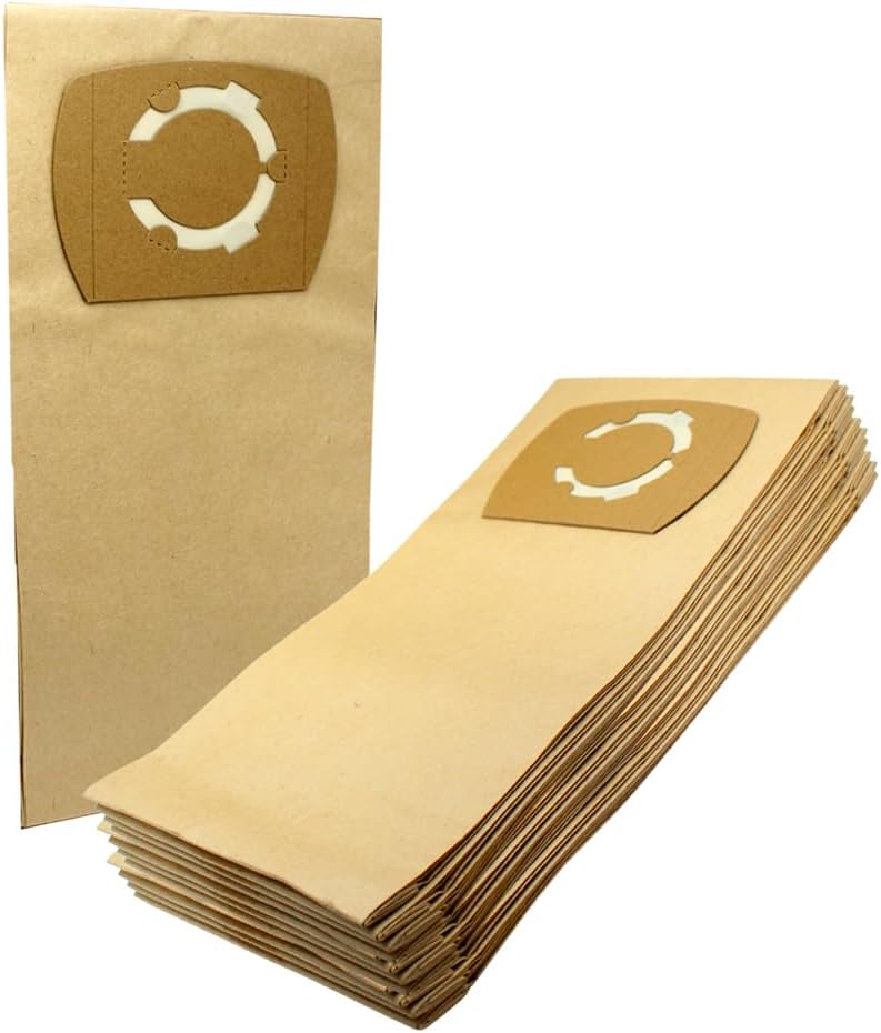 Grizzly Tools 10 Sacchetti Per Aspirapolvere Scheppach ASP30-OES - Capacità 12 Litri, Classe L, In Carta Sac A Poche