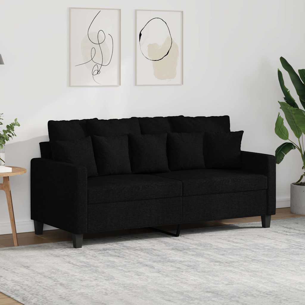 Vidaxl Sofá De 2 Plazas De Tela 140 Cm Negro , Leroy Merlin