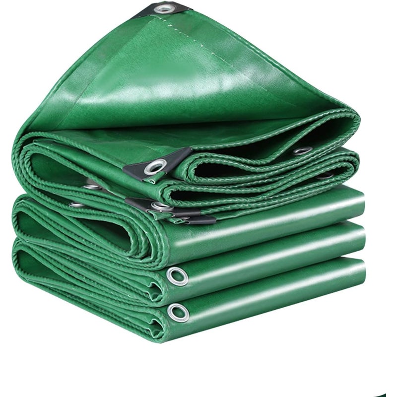 Plandeka PVC extra wodoodporna 420 g/m² ze wzmocnionymi oczkami do mebli, zielona (2 m x 2 m)