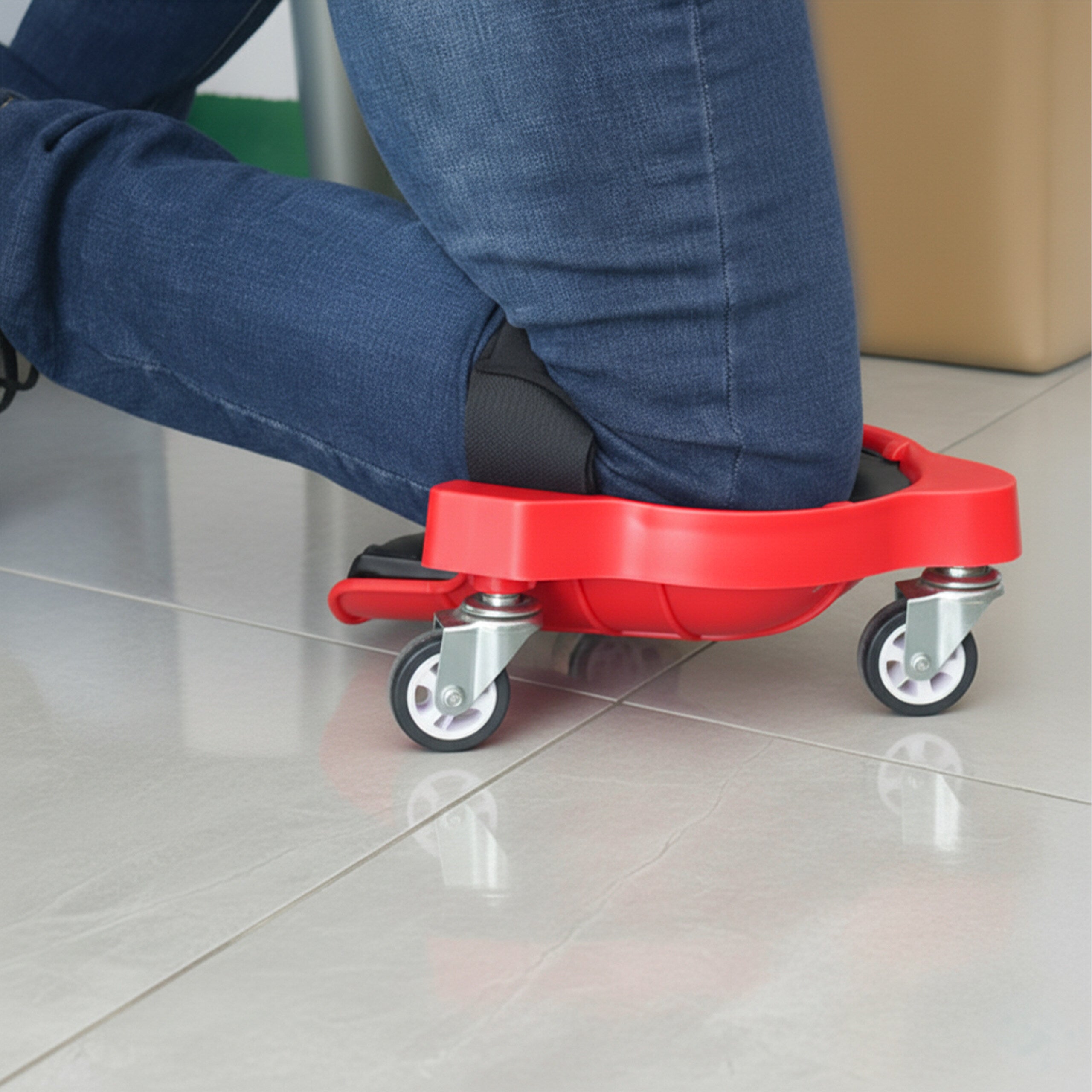 Almencla Genouillères Roulantes Haute Performance Portables Avec 5 Roulettes Pivotantes Pour Jardin Vert