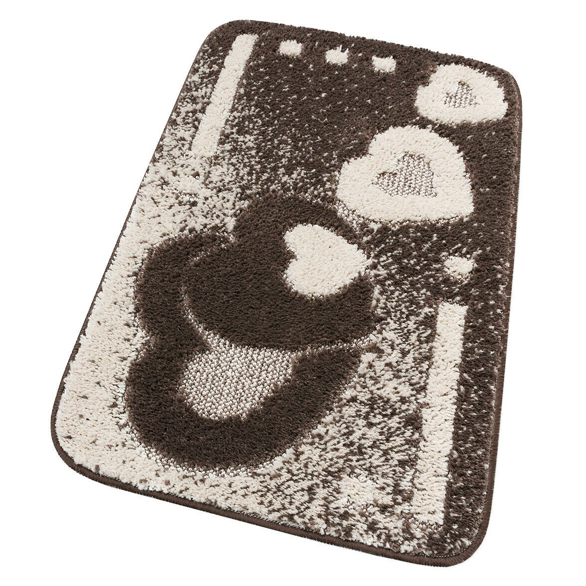 Miękka Antypoślizgowa Shaggy 3D Chłonna Mata łazienkowa 50x110 cm w Kiery Brązowy