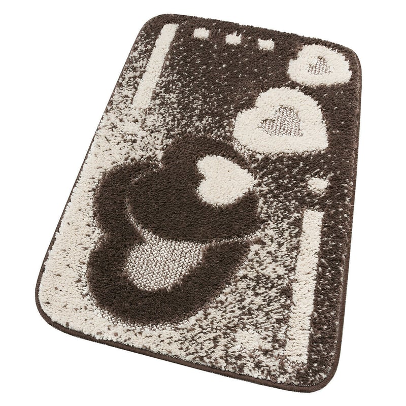 Miękka Antypoślizgowa Shaggy 3D Chłonna Mata łazienkowa 50x110 cm w Kiery Brązowy