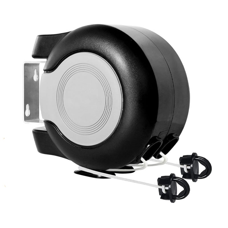 Suszarka obrotowa do ubrań do użytku wewnątrz i na zewnątrz, dwurzędowa suszarka teleskopowa, wieszak czarny (15 metrów)