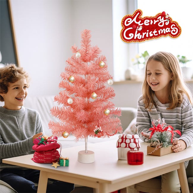 Árbol De Navidad Pequeño De 60 Cm Aigostar - Con 48 Adornos Incluidos, Ideal Para Decorar Mesa O Rincón
