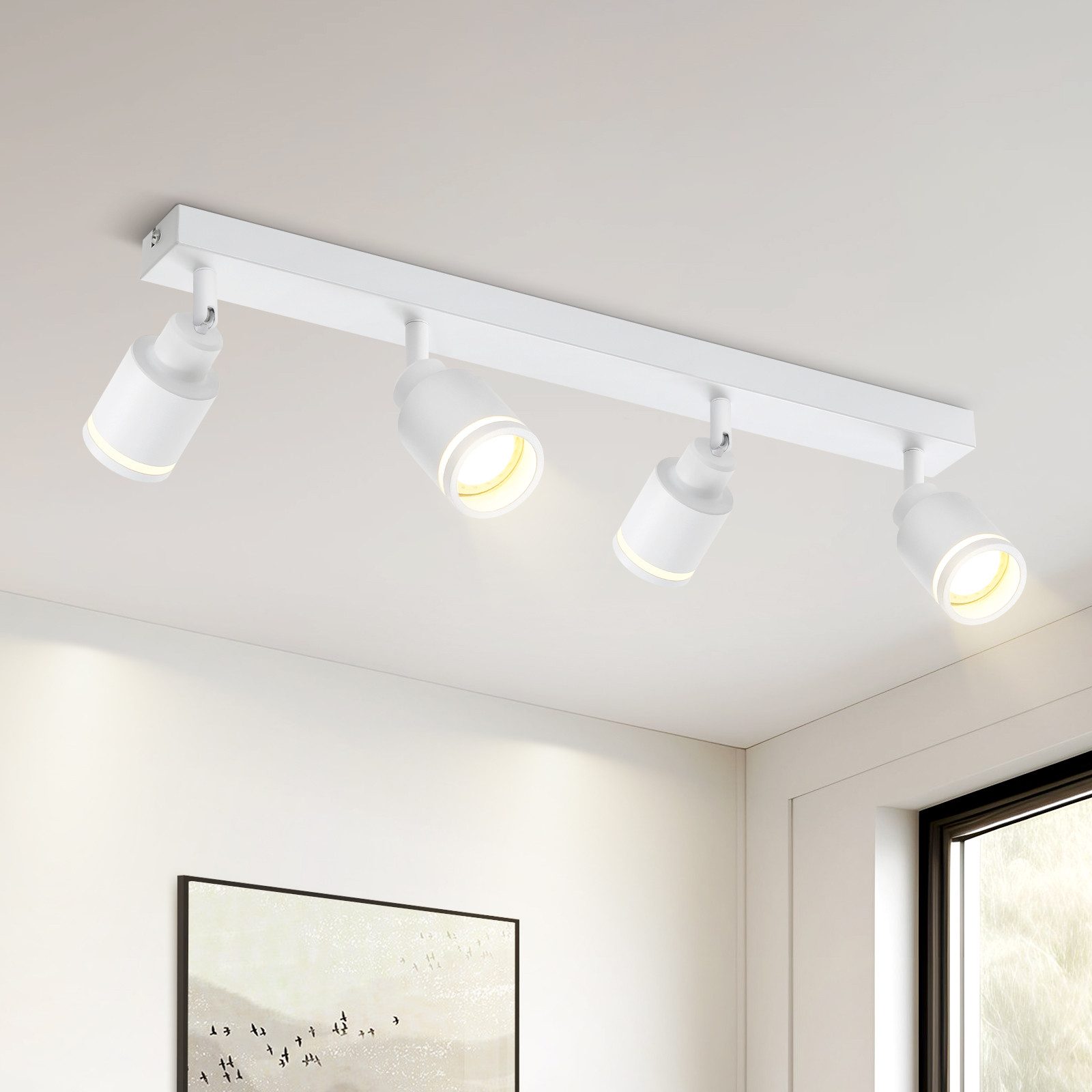 ZMH Lampe De Plafond LED Spot De Plafond Noir : Spots De Plafond GU10 5 Ampoules, Spots De Plafond Orientables 330°, Spot De Couloir Moderne, Applique