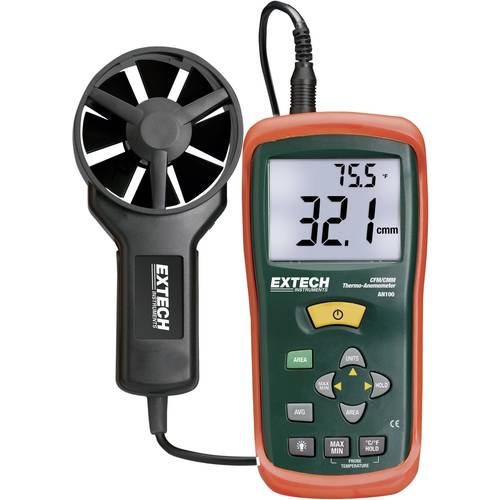 Thermo-anémomètre Extech AN100 - Mesure Débit D'Air CFM/CMM Et Température - Roue Ailette 72mm